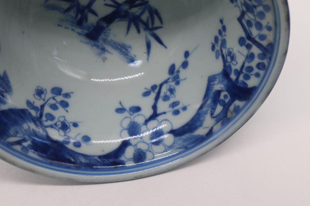 岐No18 中国　清時代　瑠璃釉松竹梅紋高足器　送料込み0503