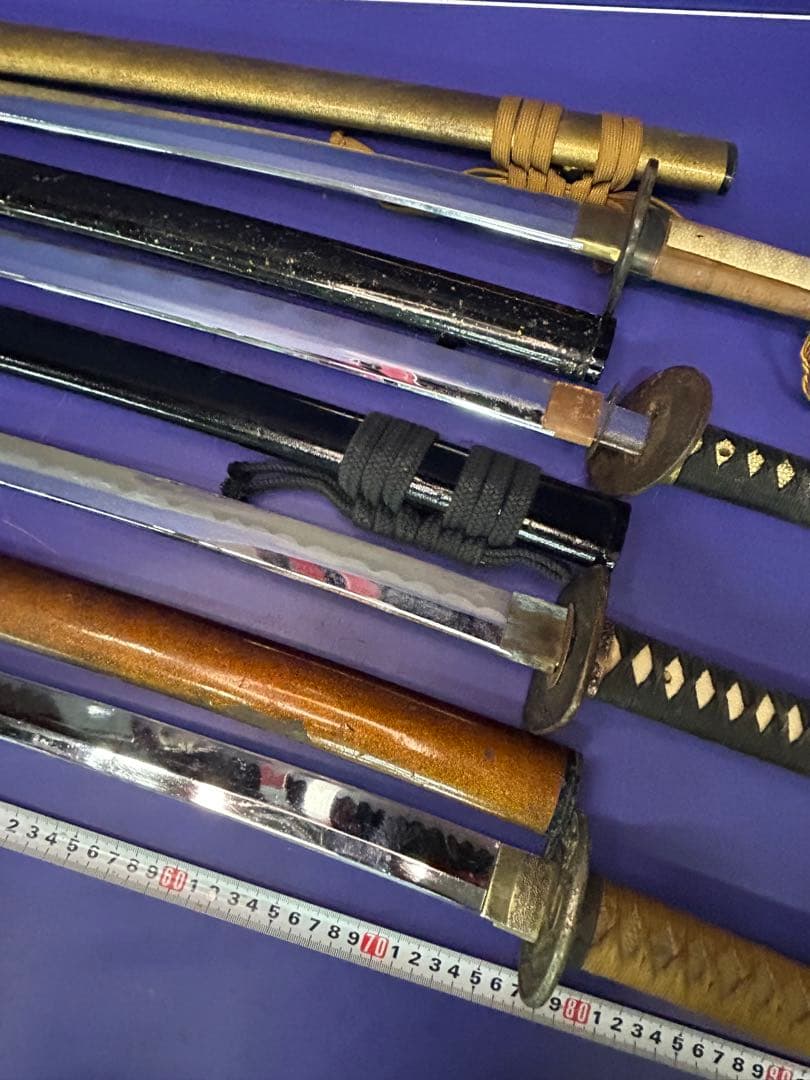 T）模造刀 日本刀 昭和レトロ 4本セット 日本太刀