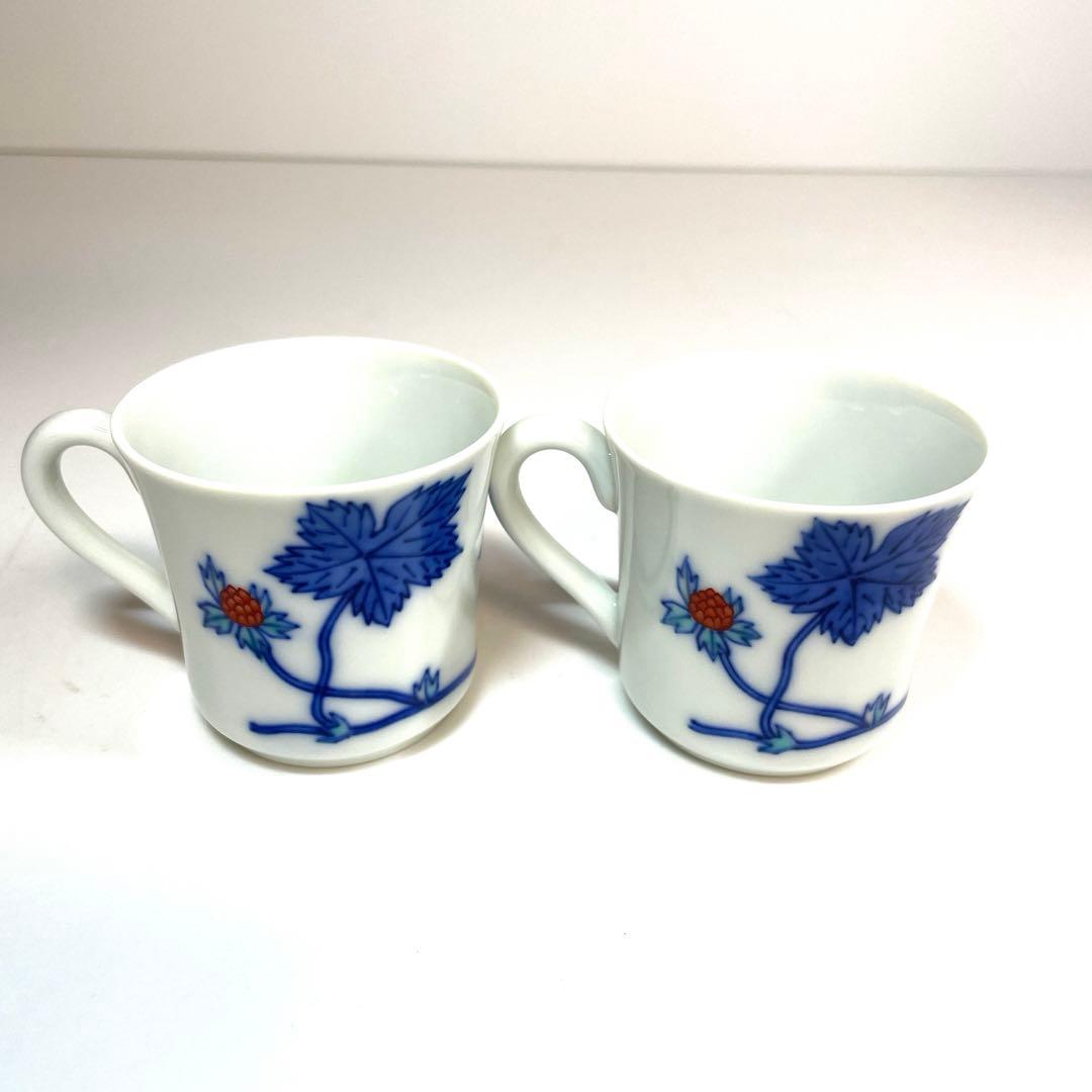 人間国宝 十三代 今右衛門 デミタス カップ&ソーサー  錦苺絵珈琲碗 2客 C