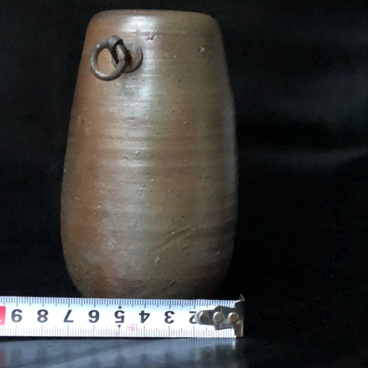 古美術品◼️蔵から出て来た、かなりステキな壁掛けの古い備前焼、花瓶、一輪挿し、陶器