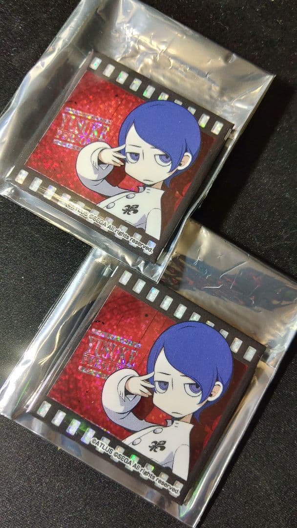 レア ペルソナQ2 缶バッジセット P5 祐介 スクエア缶バッジ