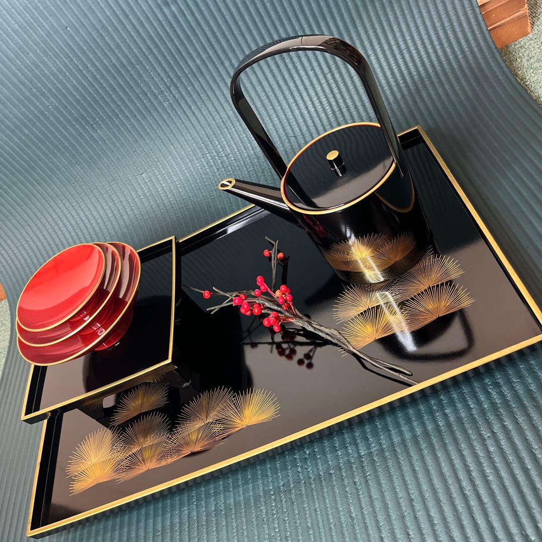 山中塗　屠蘇器 お正月 漆器　伝統工芸　若松屠蘇器