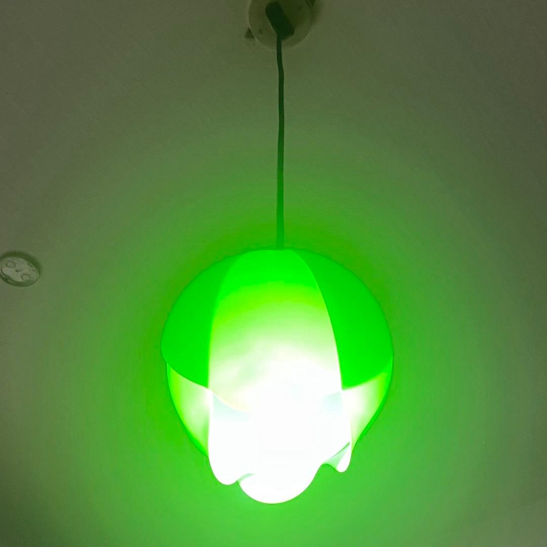 昭和レトロ　チューリップランプ　グリーン　 ペンダントライト
