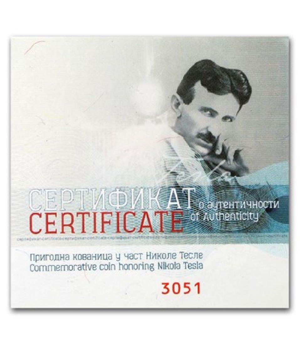 2018 テスラ銀貨 100ディナール　交流器　1オンス　1枚