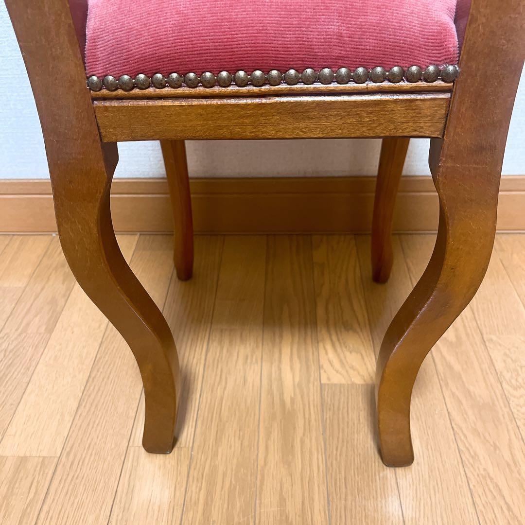 アンティーク調 猫脚チェア ロココ調 彫刻 鋲 椅子 ダイニングチェア