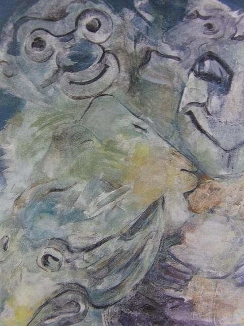 金森良泰　「猿石浮遊」、希少画集より、状態良好、新品高級額装付