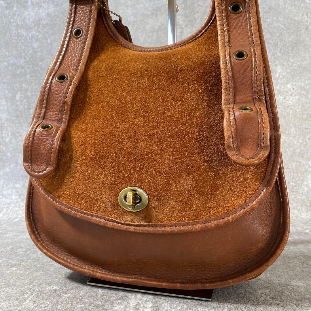 希少　オールドコーチ ショルダーバッグ 9014 ターンロック 茶 ビンテージ