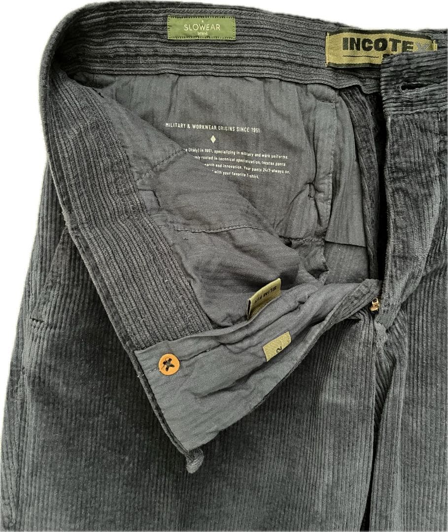 未使用 INCOTEX インコテックス パンツ コーデュロイ ネイビー