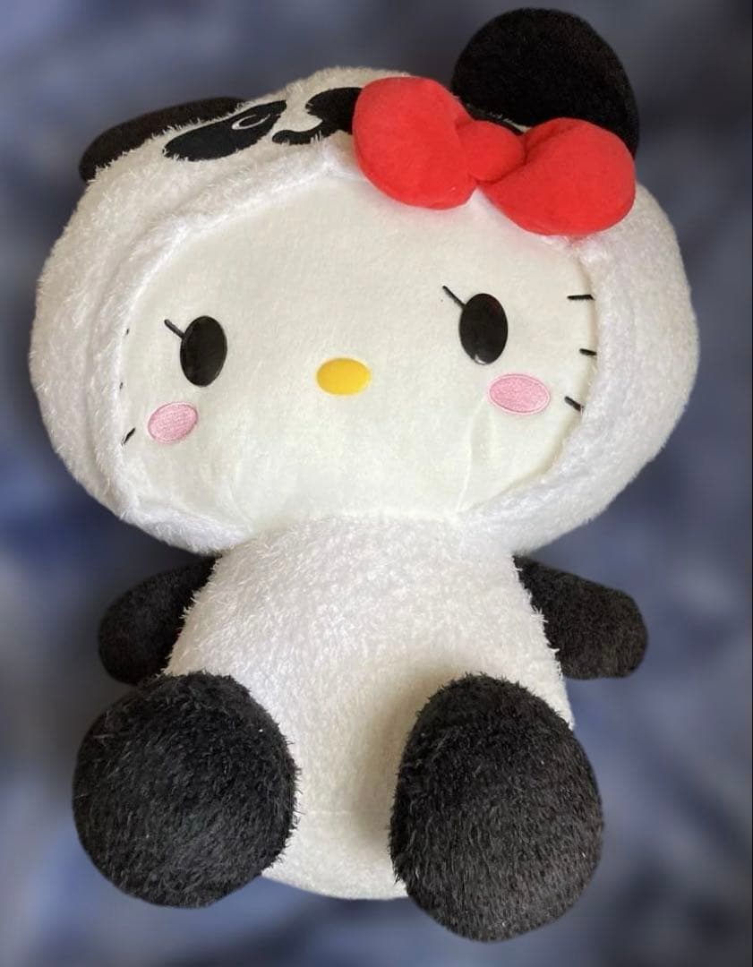 平成レトロ ハローキティ パンダ BIG ぬいぐるみ （2011年製 景品）レア
