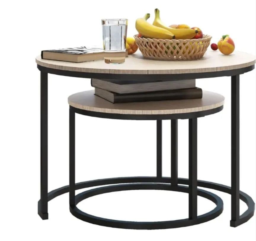 FOUBAM ラウンドコーヒーテーブル　2個セット