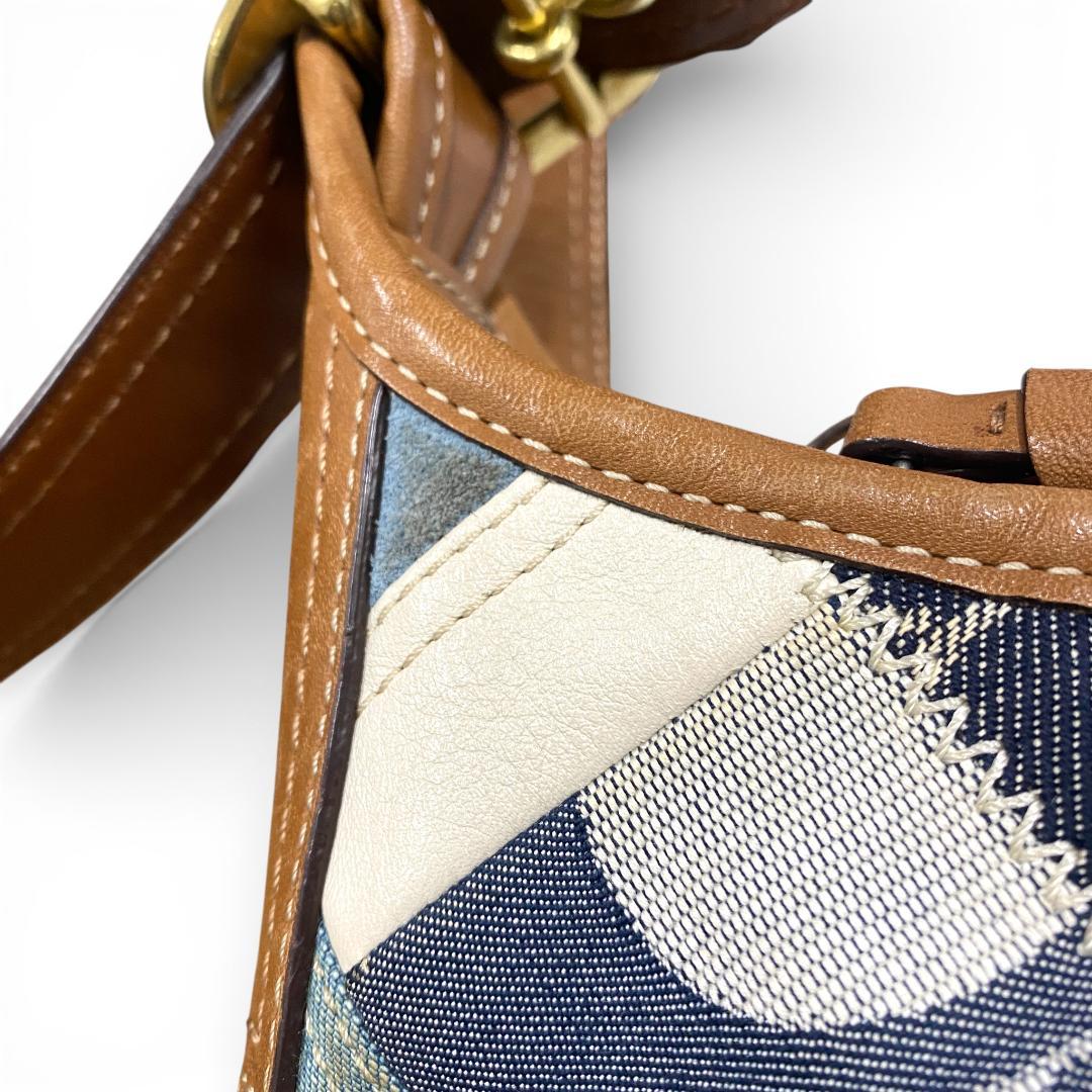 【COACH】デニム×パッチワーク バケツ型ショルダーバッグ