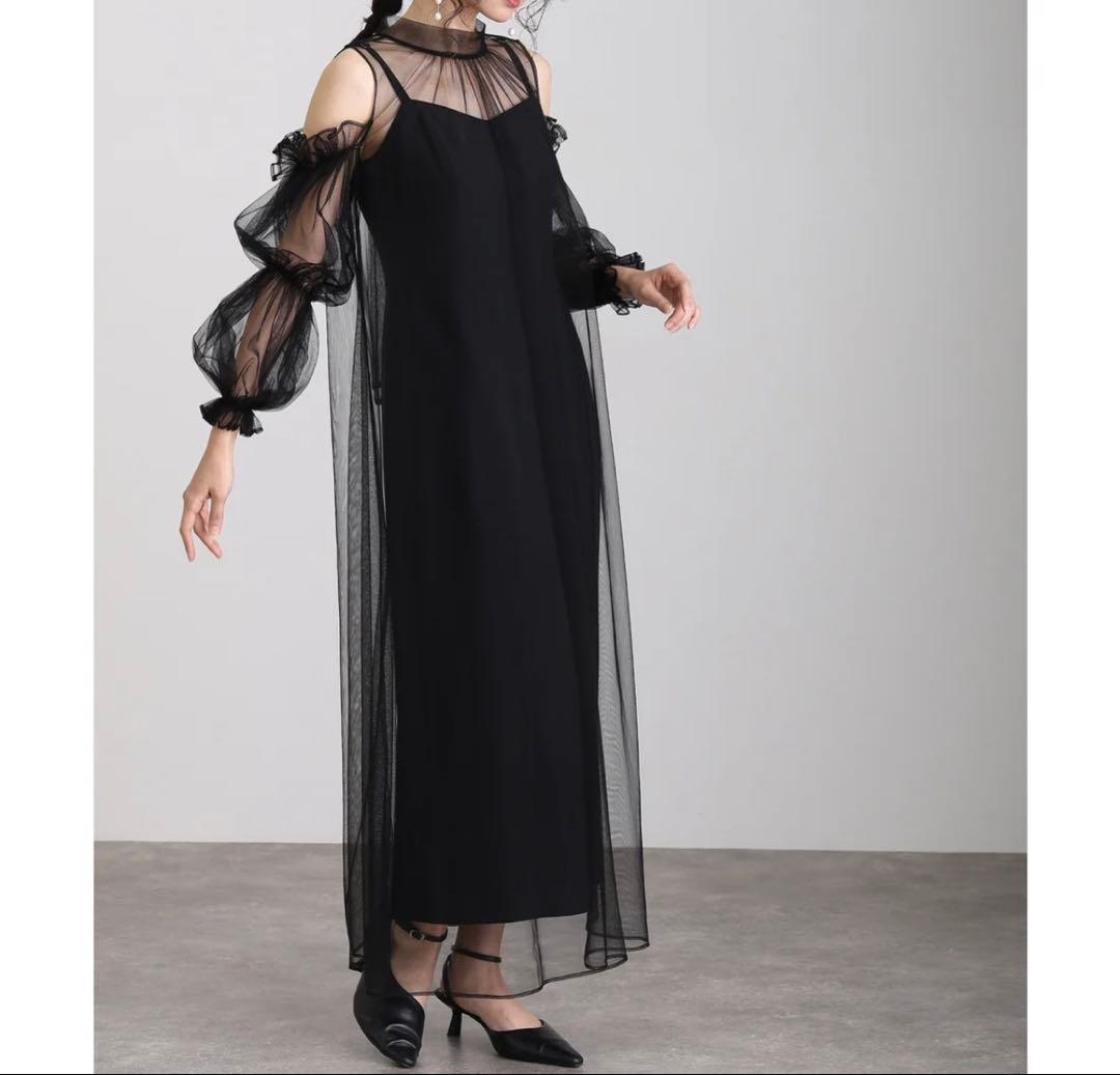 atlo 袖あり&ミモレ丈同窓会ビスチェお呼ばれ結婚式オケージョンドレス　4L