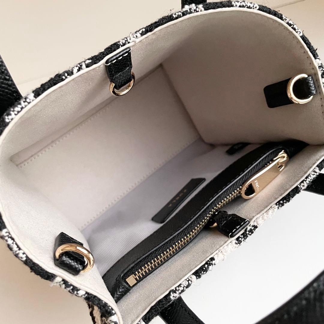 フルラ FURLA ハンドバッグ 2way エラ ツイード ブラック 新品保管