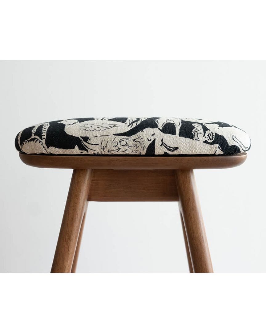 キッチンスツールBR(H630)× ミナペルホネンlife puzzle BK