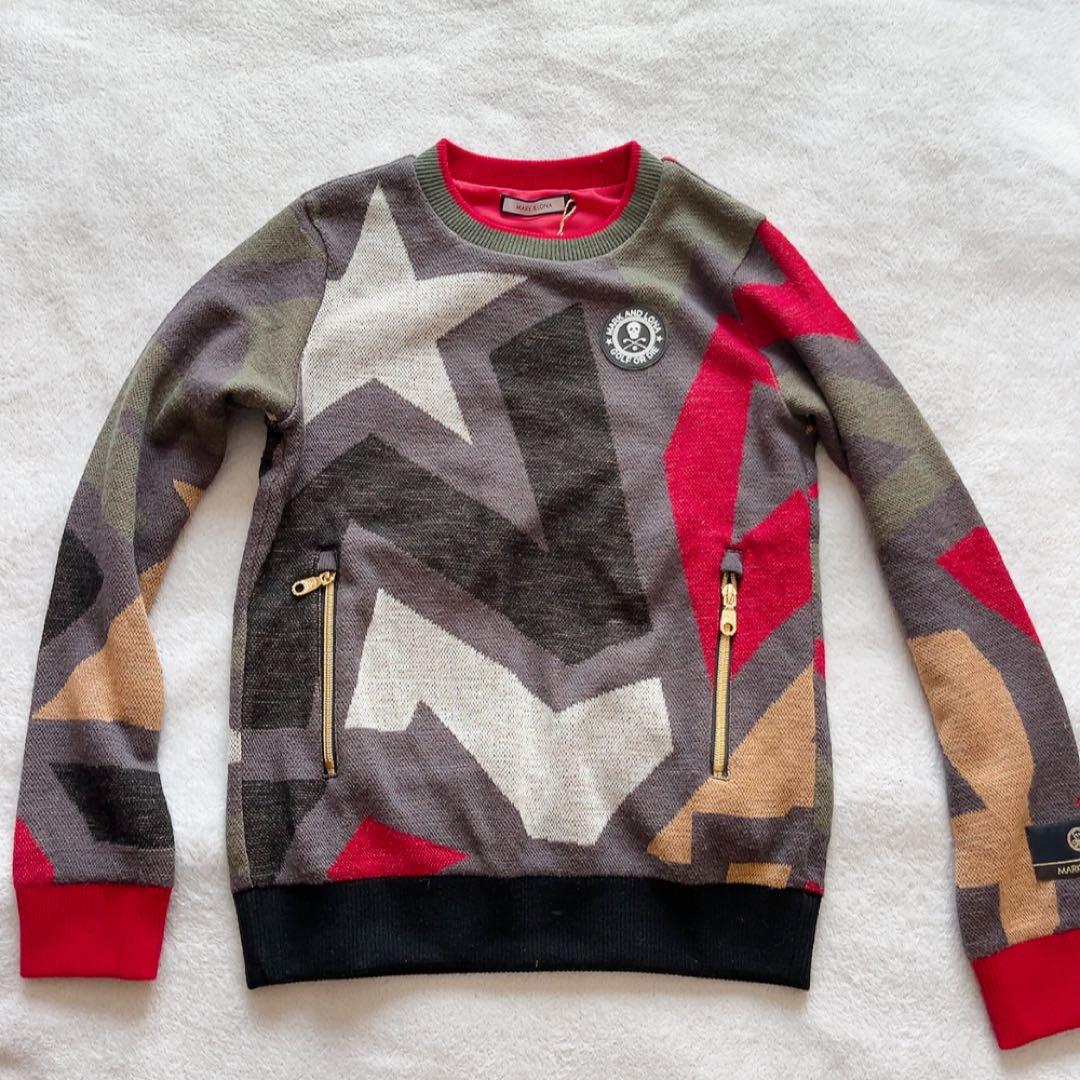 新品　マークアンドロナ　近年　防風　裏地付　セーター　スニード　スター　柄