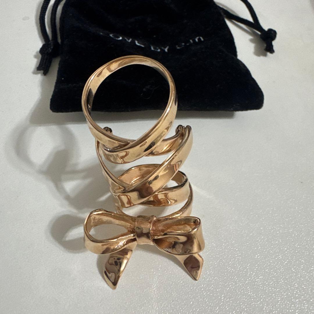 LOVE BY e.m. リボンリング ピンクゴールド 11号 Mサイズ