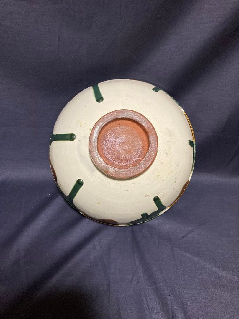 古い龍門司焼？　三彩鉢　薩摩焼　民藝　民芸　アンティーク　金魚鉢