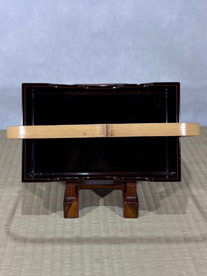 山中塗　塗師 二代 助田宗明造　竹手付 煙草盆　美品　共箱　茶道具　送料込