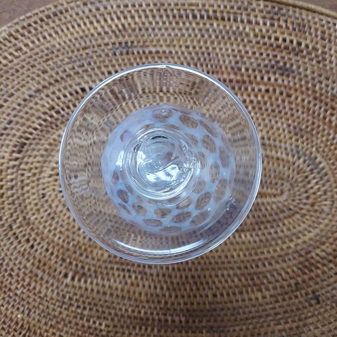 和ガラス　なつめ型水玉紋様　氷コップ