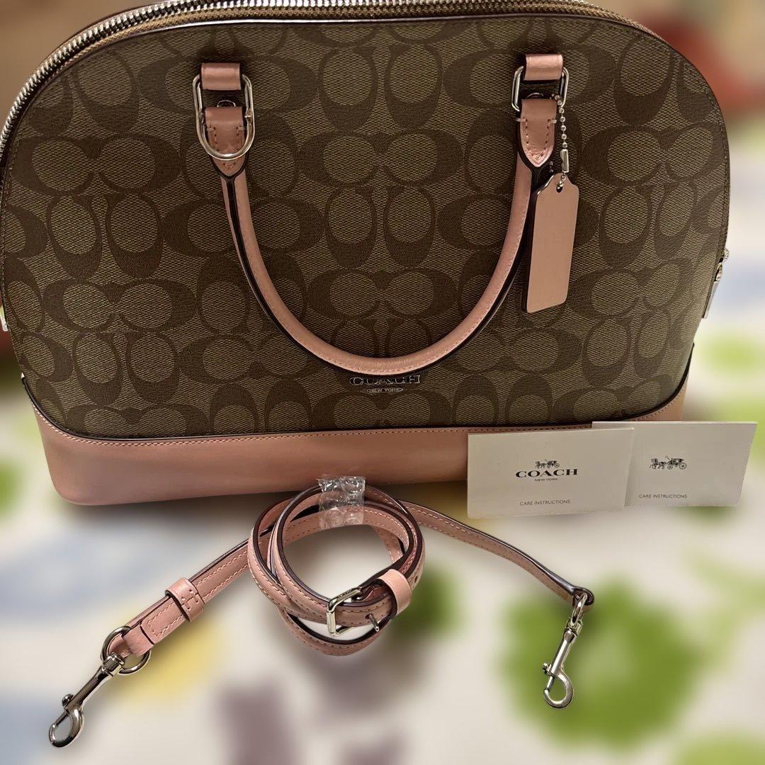 未使用品　COACH ハンドバッグ ブラウン/ピンク