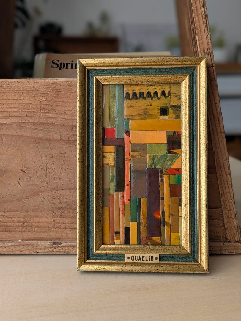 イタリア　ローマ　ゴールド　絵画　アート　アンティーク　ヴィンテージ　木製