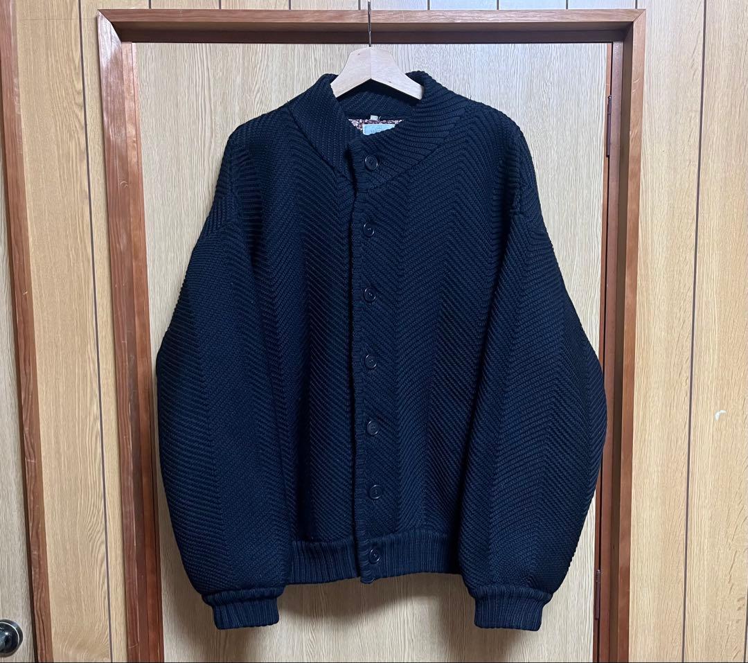 90s VALENTINO イタリア製 ウールニットブルゾン ブラック