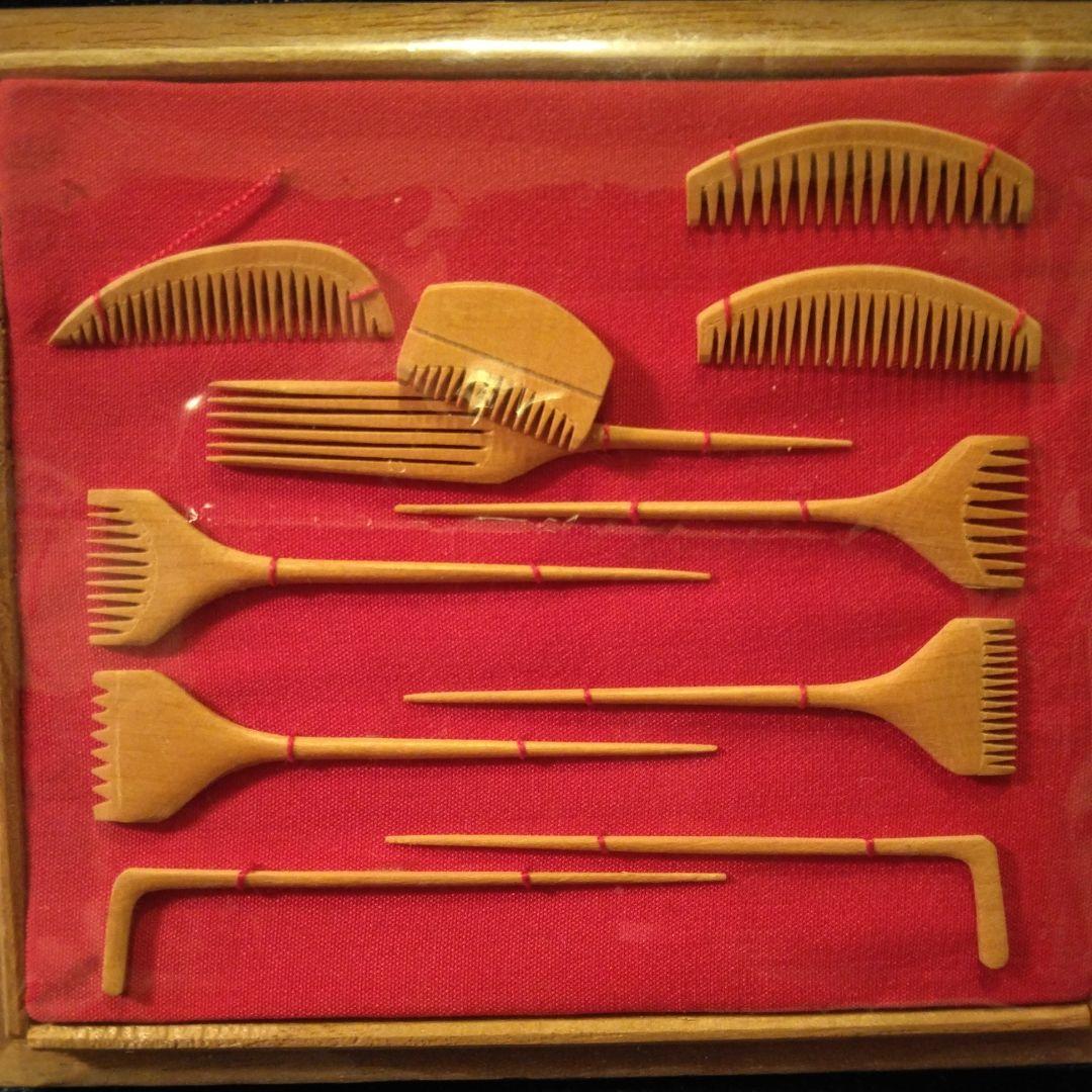 古い　ミニチュア　櫛　こうがい　アンティーク　骨董