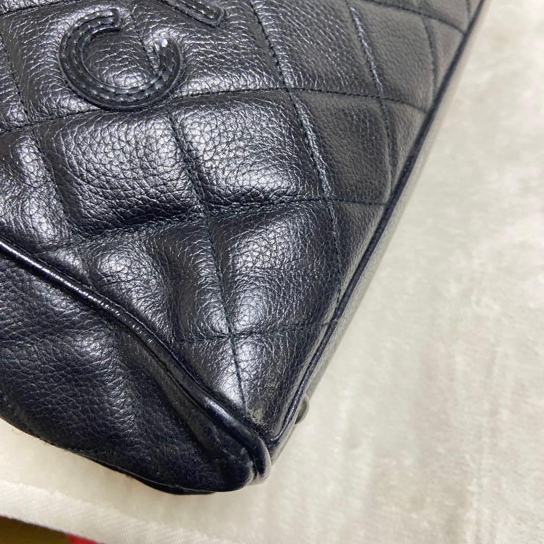 正規品　CHANEL ミニボストン　キャビアスキン　レザーバッグ