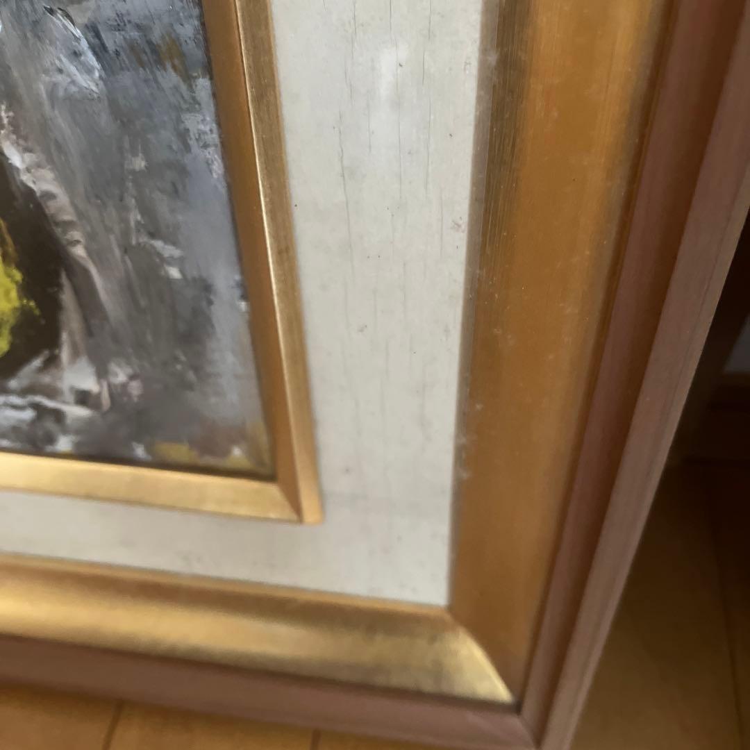 絵画　魚と何か　作者不明