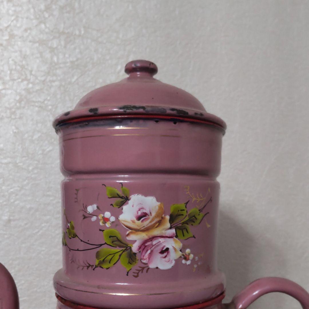 フランスアンティークハンドペイントコーヒーポット