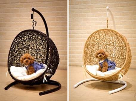 【ハンギングチェアー】ペット用ハンギング　ゆりかご椅子【新品】ベージュ