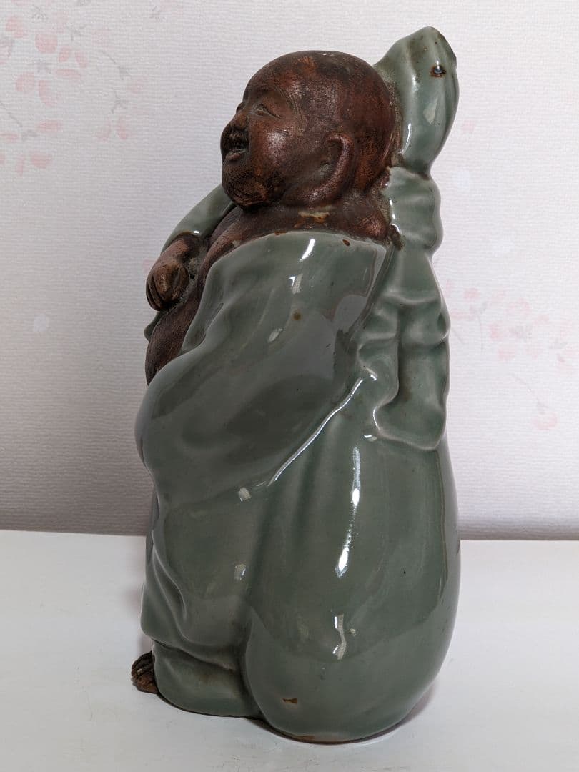 ♦希少！三田青磁 布袋 置物 七福神 江戸時代 古玩 古美術 美術品 骨董品