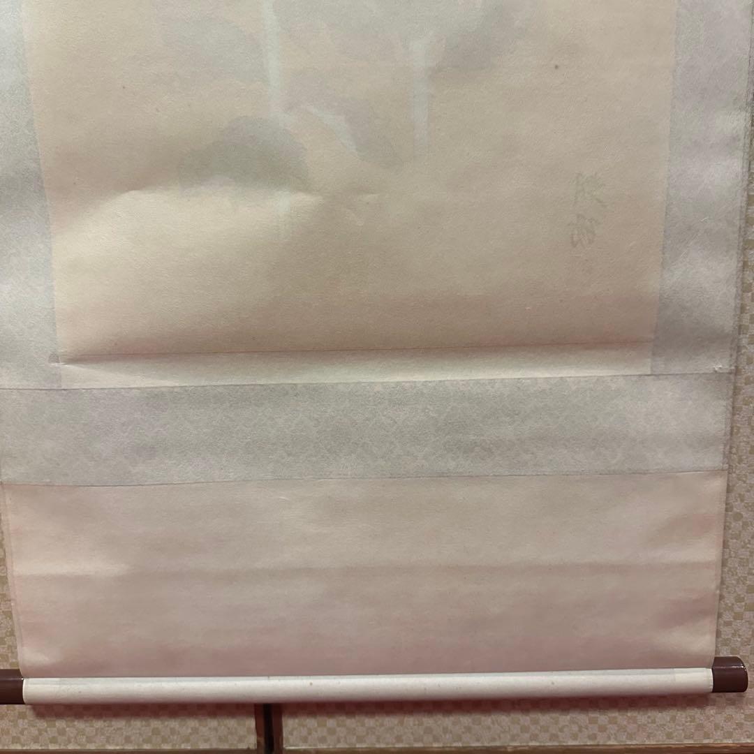 【真作】掛軸　小川朝陽　菊　聖画会　共箱入