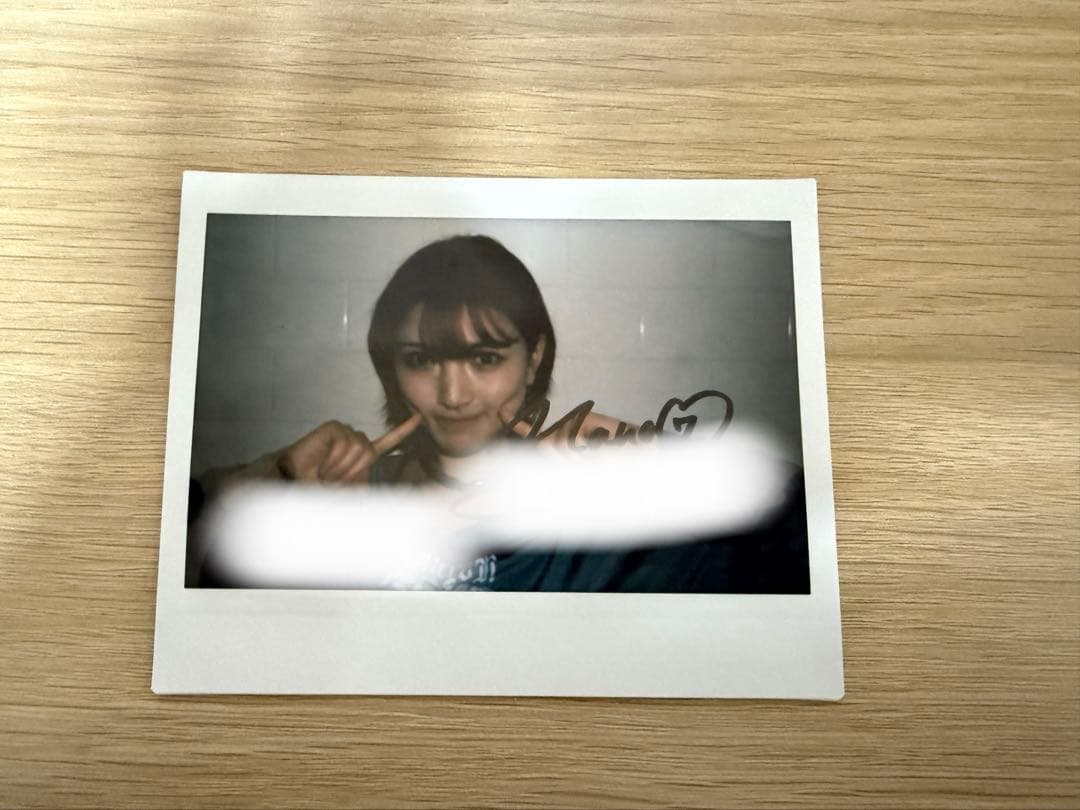 岡田奈々　ワイドチェキ　直筆サイン　コメント入り