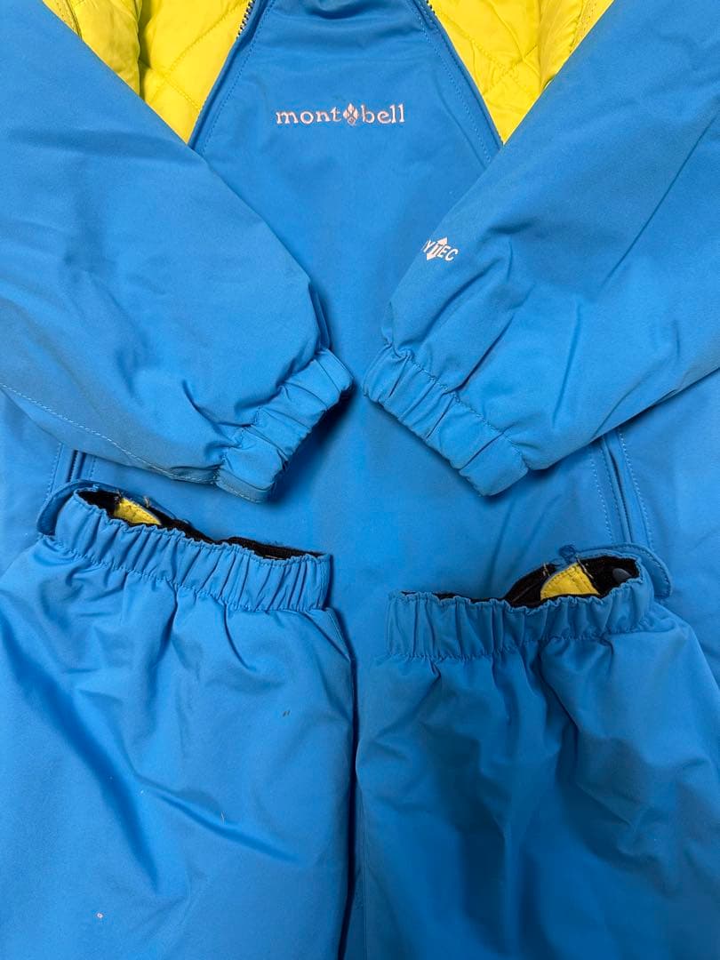 【美品】mont-bell 子ども用 スキーウェア90 ブーツ 手袋付き