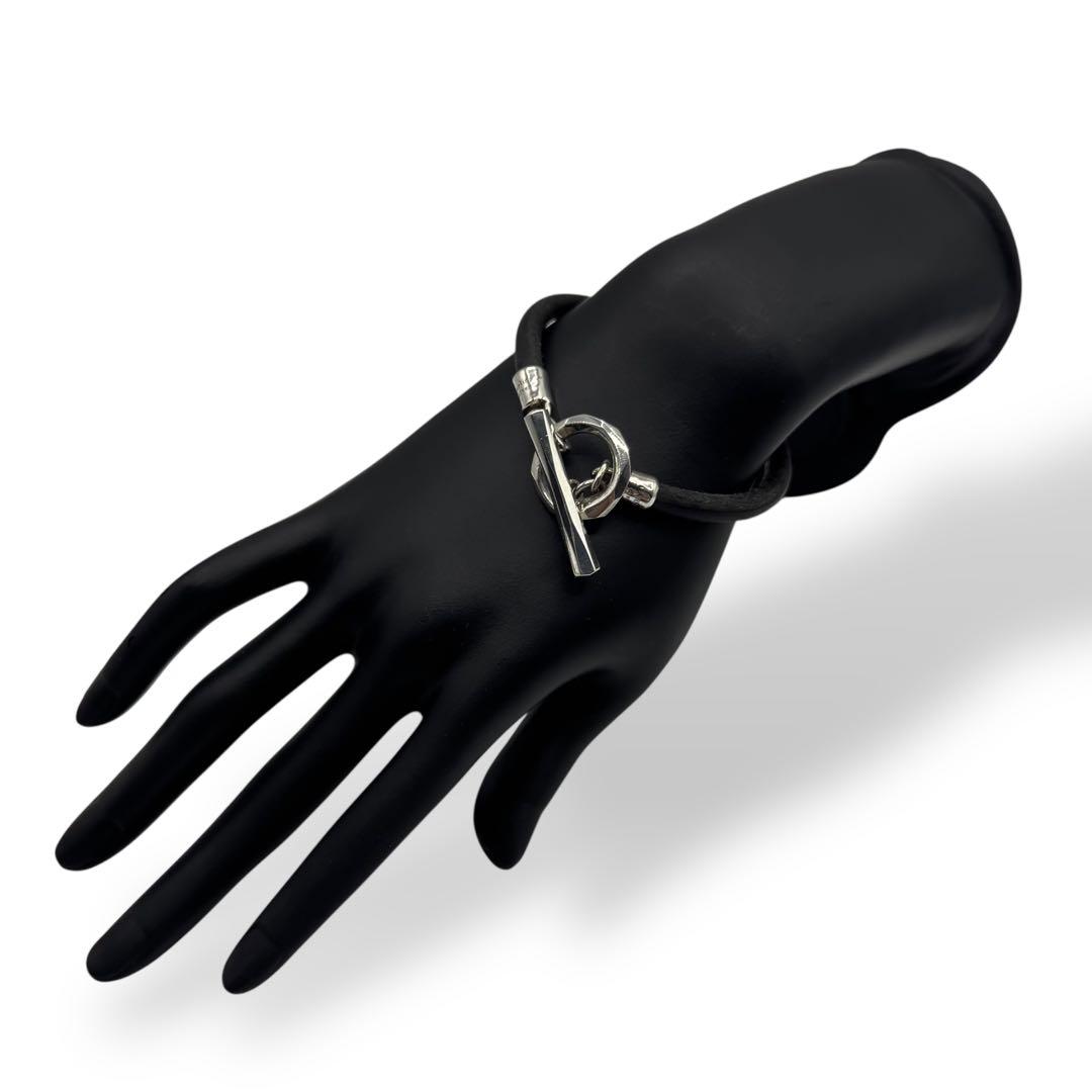 美品　ガルニ　ブレスレット　レザー　シルバー