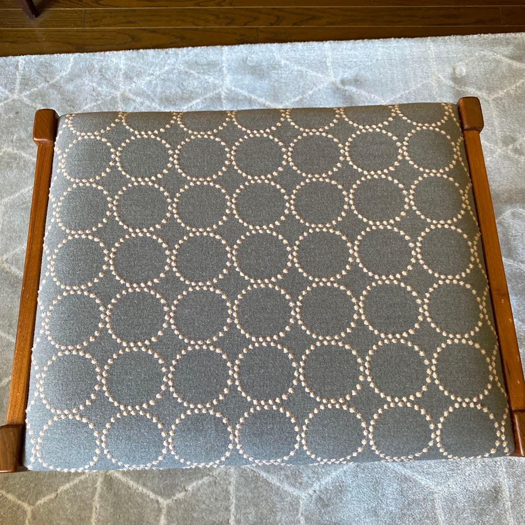 デンマーク　ヴィンテージスツール（ミナペルホネン タンバリン×チーク無垢材）