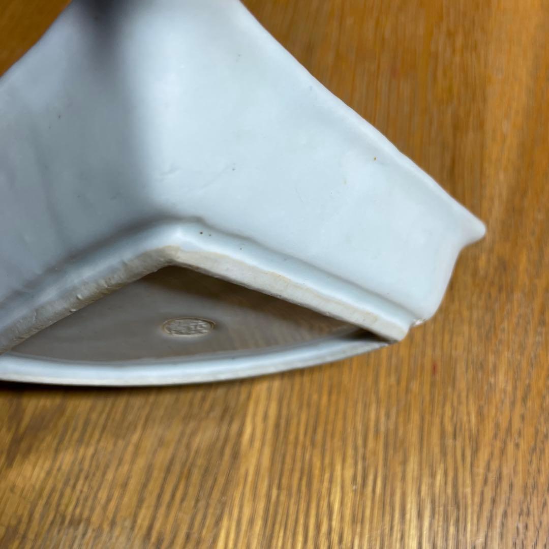 須田菁華　古染付写し扇形皿　箱なし