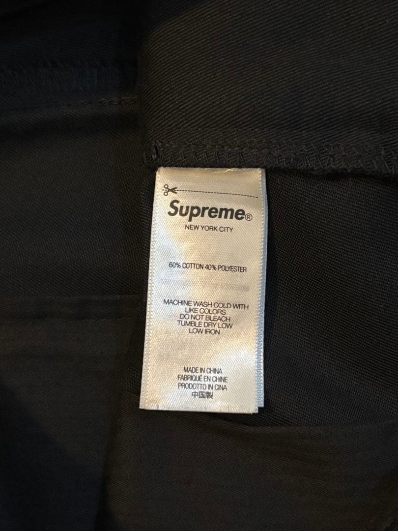supreme ブラック チノパン
