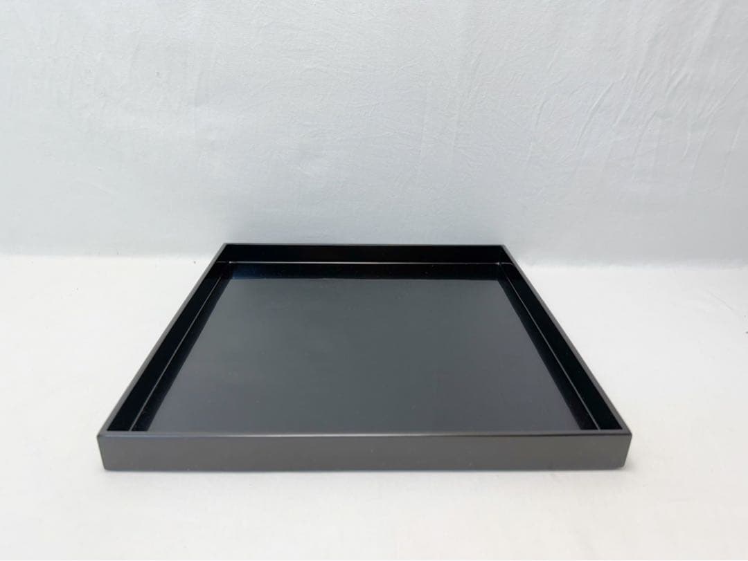 未使用 懐石道具 塗師 桂寬作 木製黒真塗 懐石膳 5客揃 会席膳 四方膳 共箱