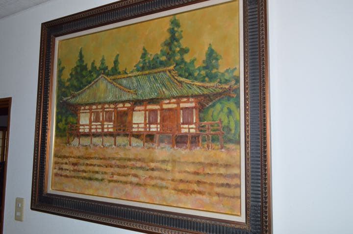 井上和久 油彩画 奈良 二月堂