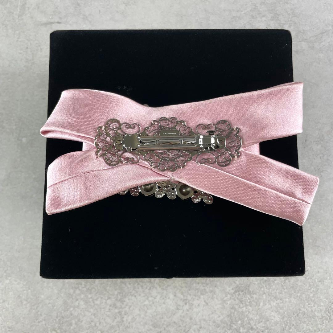 極美品✨ ドルチェアンドガッバーナ バレッタ ビジュー ○箱付き ピンク