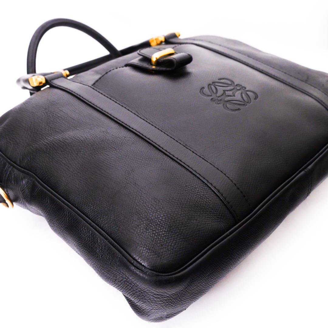 美品 LOEWE ロエベ アナグラム ブリーフバッグ ビジネスバッグ 黒