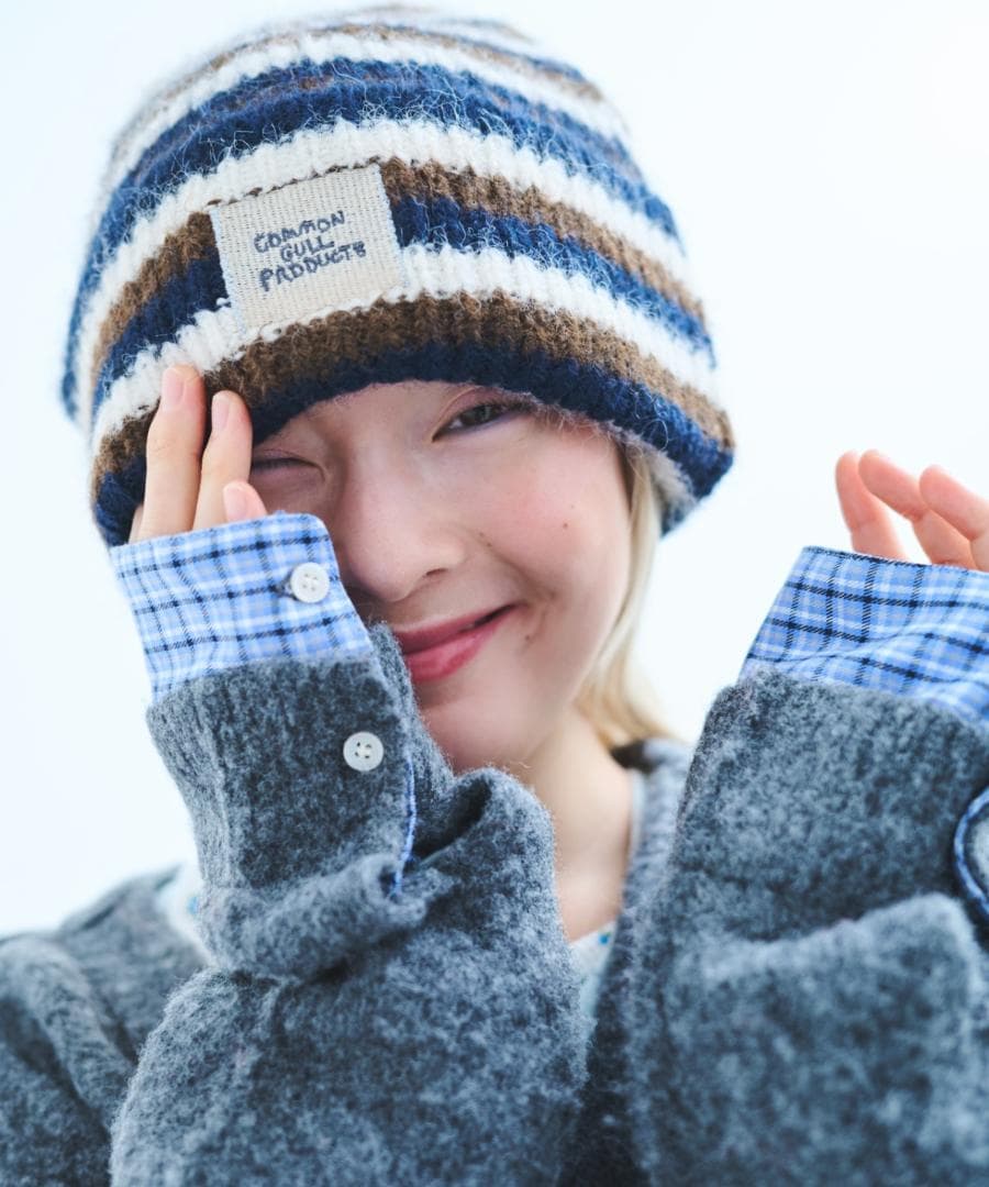 common gull products 記憶の中のガルニット帽弟子 ネイビー