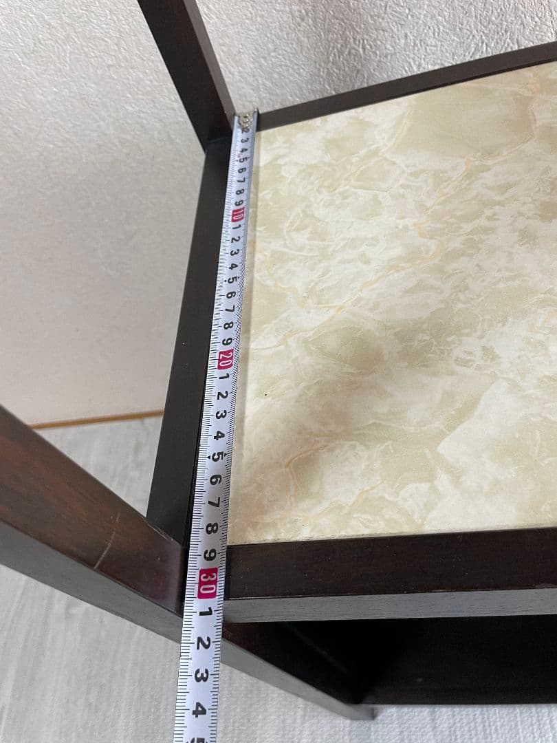 【アンティーク】カリモク 木製 電話台 FAX台 収納棚 昭和レトロ 古家具