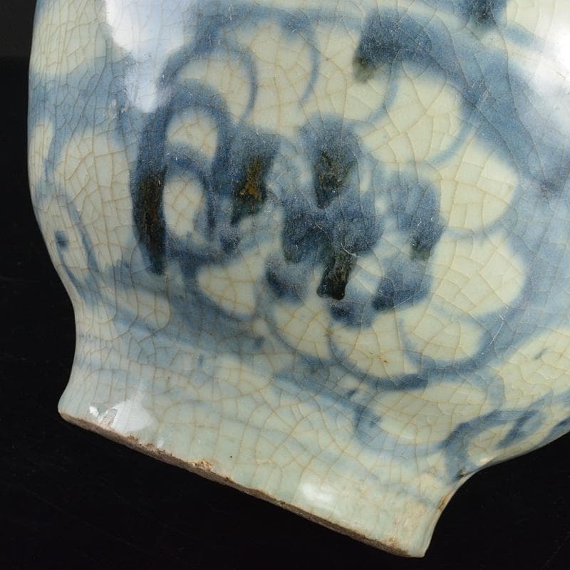 中国　呉須染付　花文　壷　D　R7052