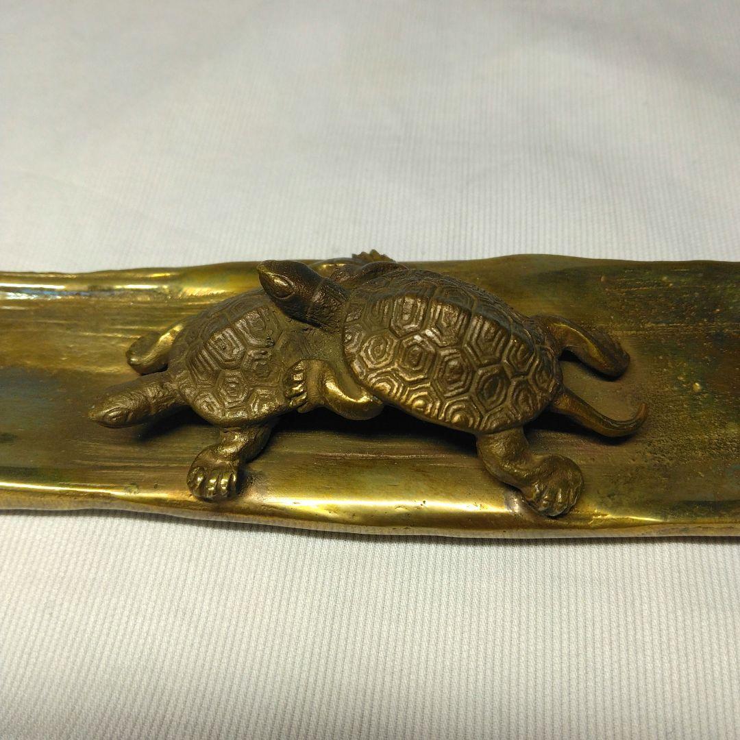 伝統工芸作家　須賀月真作　鋳銅　文鎮と文筆皿　当時物