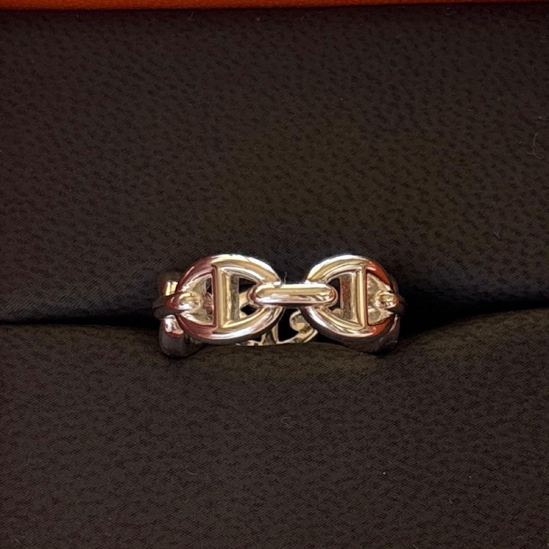 HERMESシェーヌダンクル アンシェネ リング49号/完品/極美品/正規品