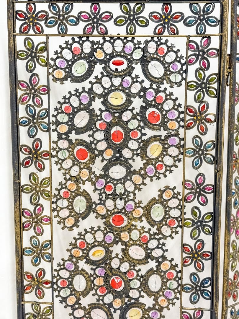 アクリルビーズパーテーション 3連 幅119cm 高さ172cm 折りたたみ可能