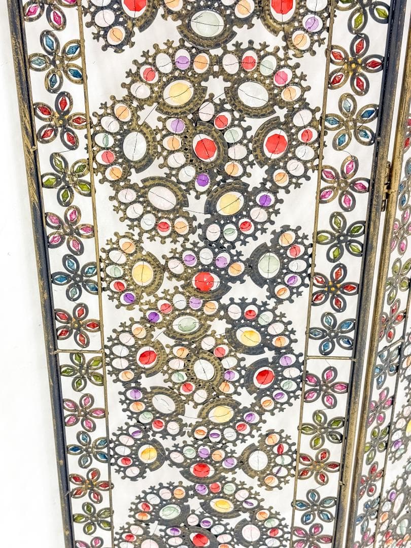 アクリルビーズパーテーション 3連 幅119cm 高さ172cm 折りたたみ可能